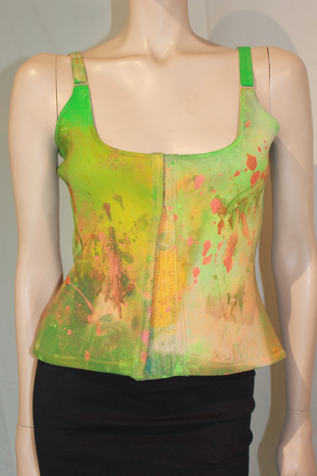 Hand Painted Green Corsets