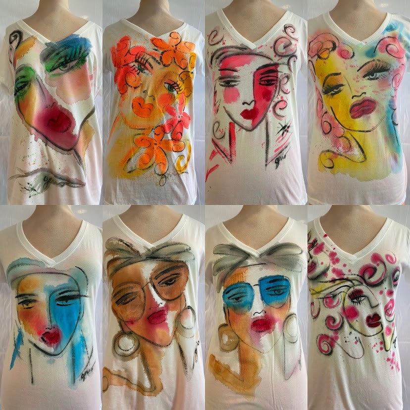 Hand Painted Face T shirts  by Gerro